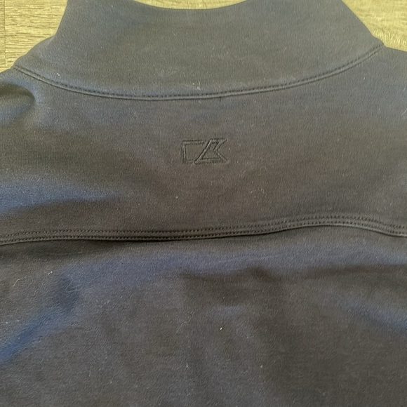 Cutter & Buck‎ Navy Quarter Zip Pullover Logo'd Large Pre-owned Pima Cotton - Picture 7 of 9
